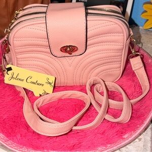 Free People Pink Quilted Crossbody Camera Bag